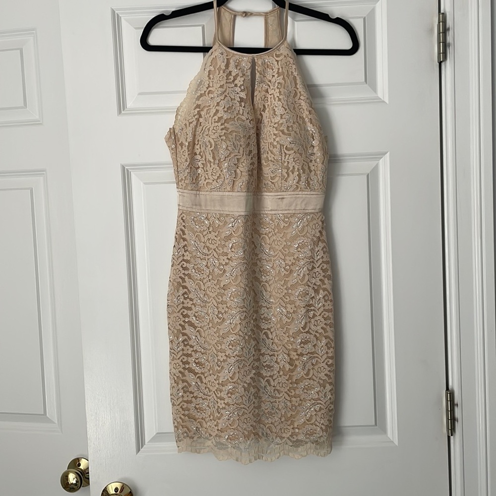Champagne shimmer cocktail dress